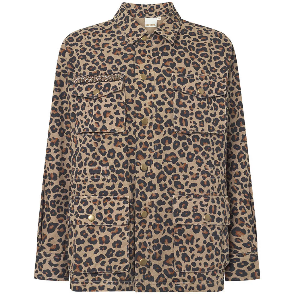 Jane jakke dekoreret med et smukt patch / 100162 - Leopard Printed