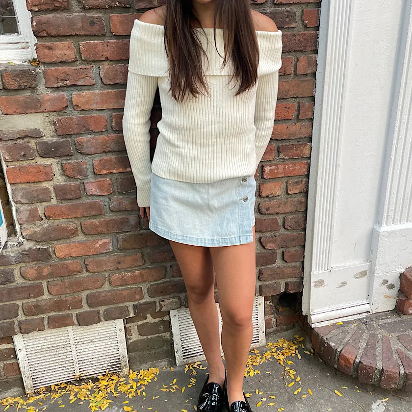 Junior Denim Wrap Skort