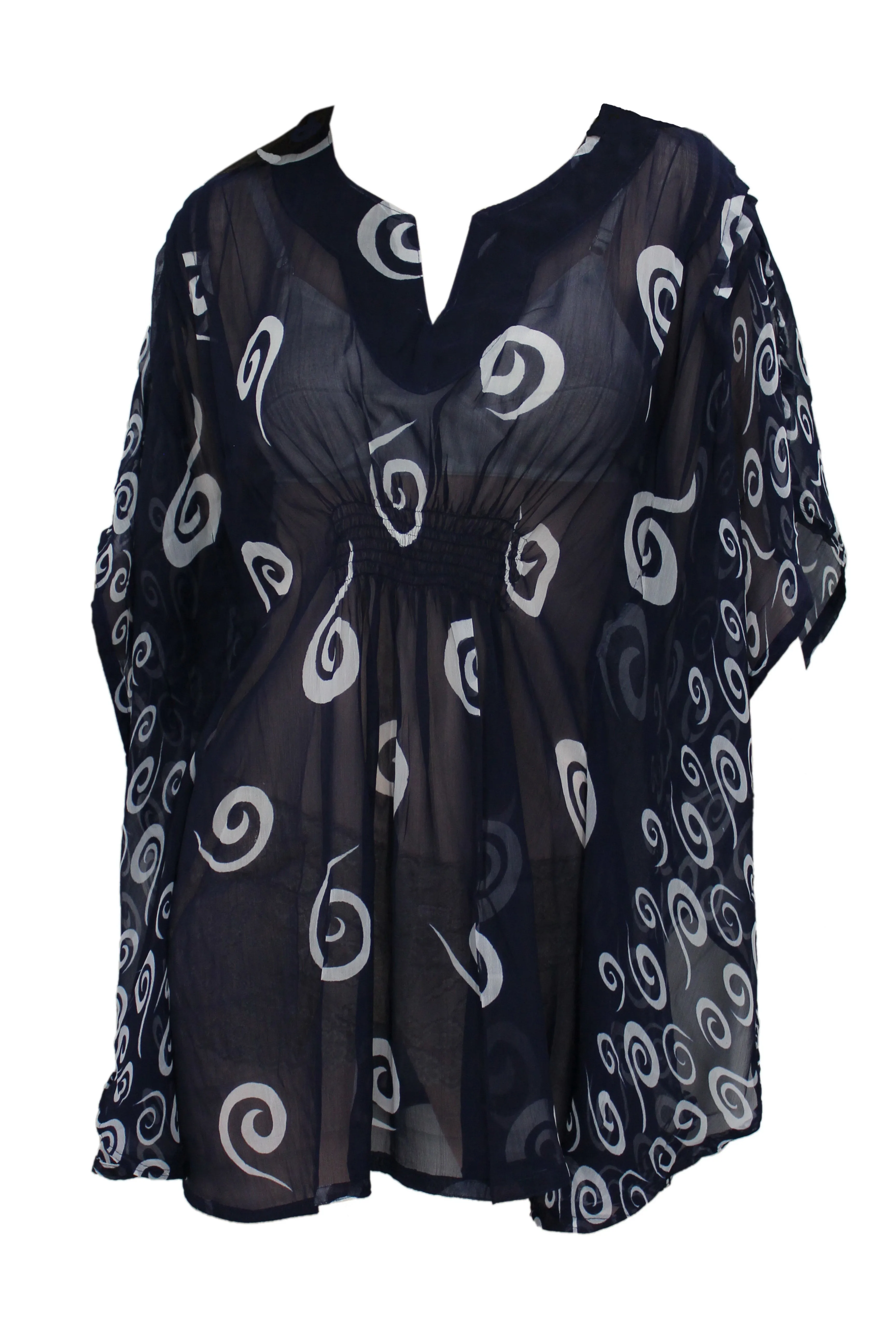 LA LEELA Women Plus Size Swimwear Baggy T-s Sweet Heart Neck Swimwear Bikini Beach Cover up US 8-14 Navy Blue_E990