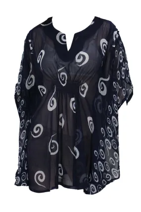 LA LEELA Women Plus Size Swimwear Baggy T-s Sweet Heart Neck Swimwear Bikini Beach Cover up US 8-14 Navy Blue_E990