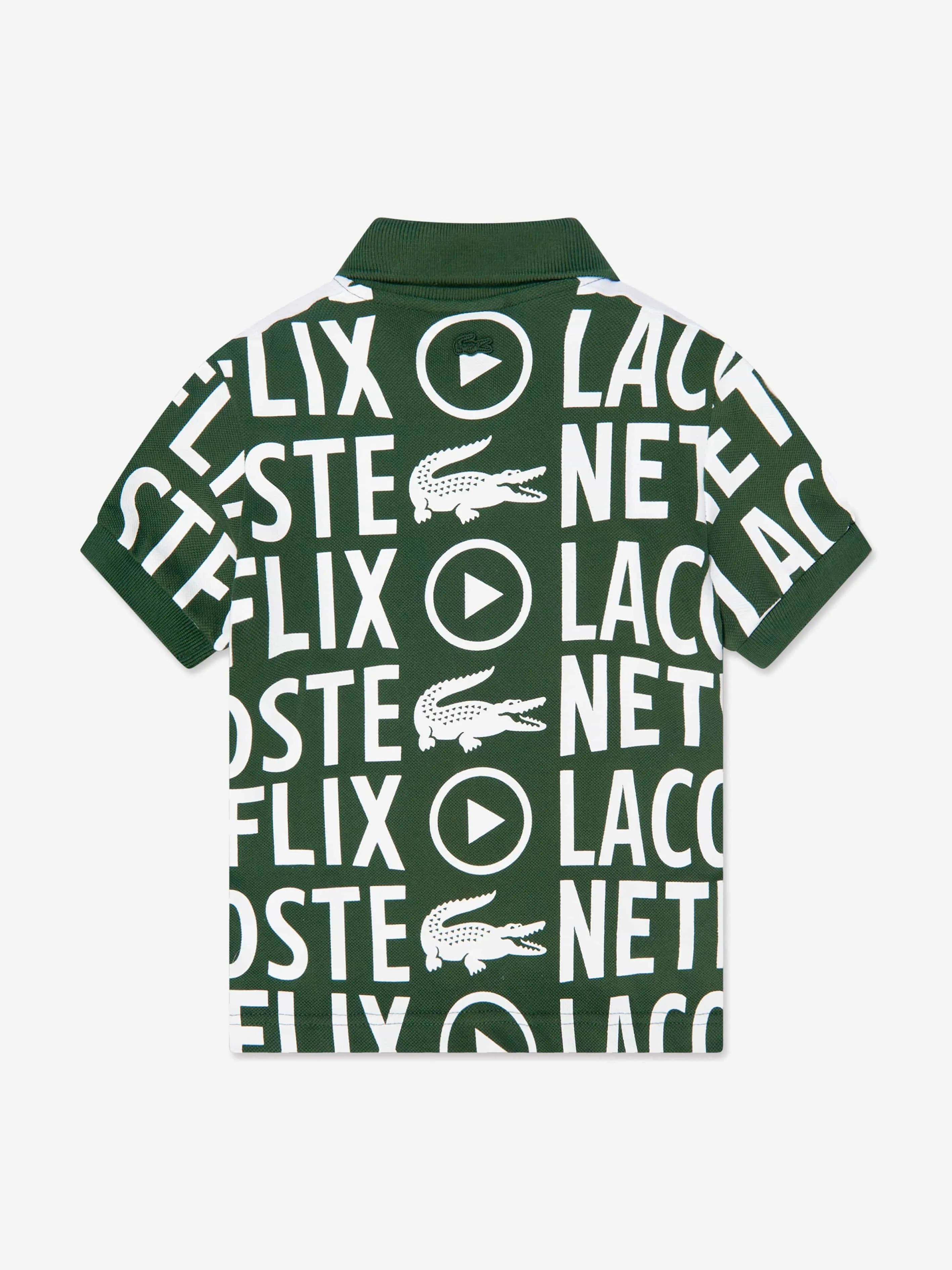 Lacoste Boys Netflix Logo Polo Shirt in White