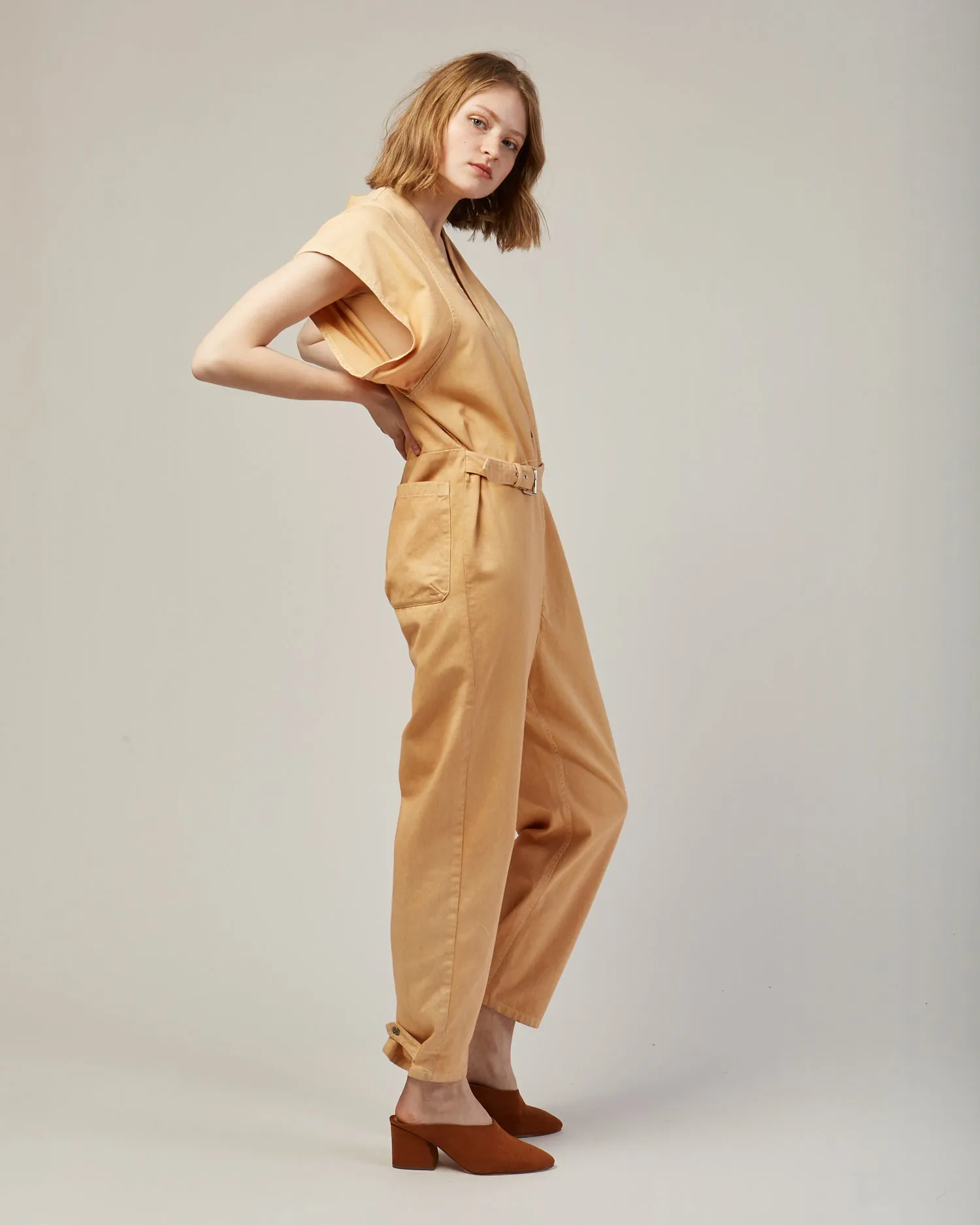 Level jumpsuit in sand