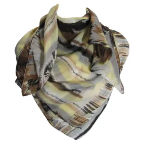 Lightweight Beige & Brown Tone Fashion Vintage Square Scarf JK169