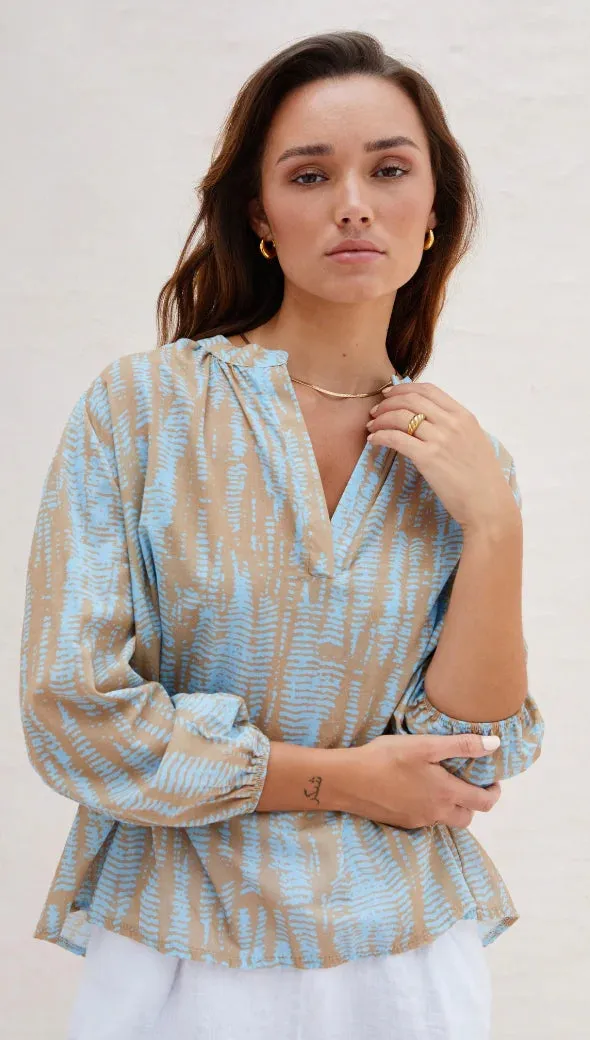 Mae Blouse - Sand and Sea