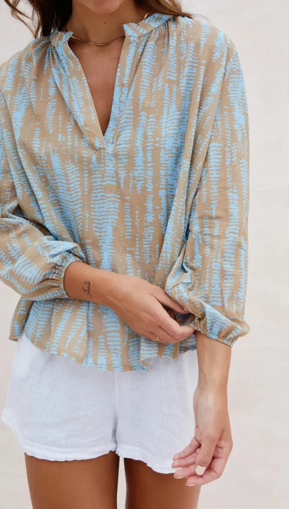 Mae Blouse - Sand and Sea