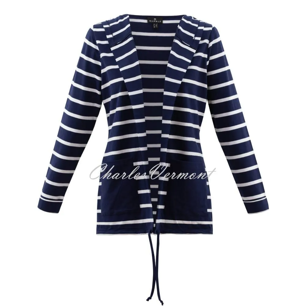 Marble Striped Cardigan - Style 6506-103 (Navy / White)