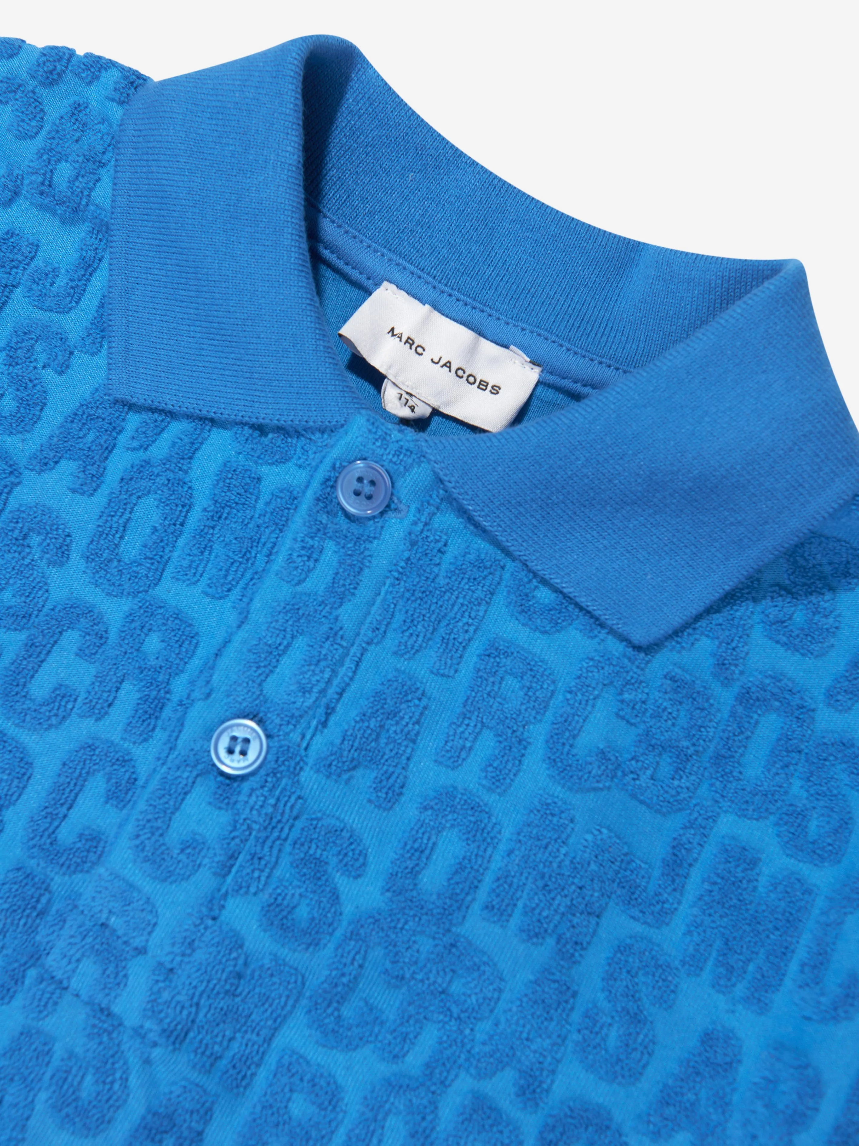 MARC JACOBS Boys Logo Polo Shirt in Blue