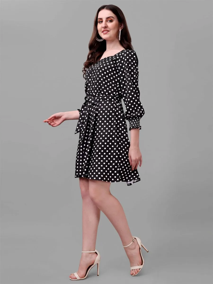 Masakali.co dresses for Women western wear polka dot black