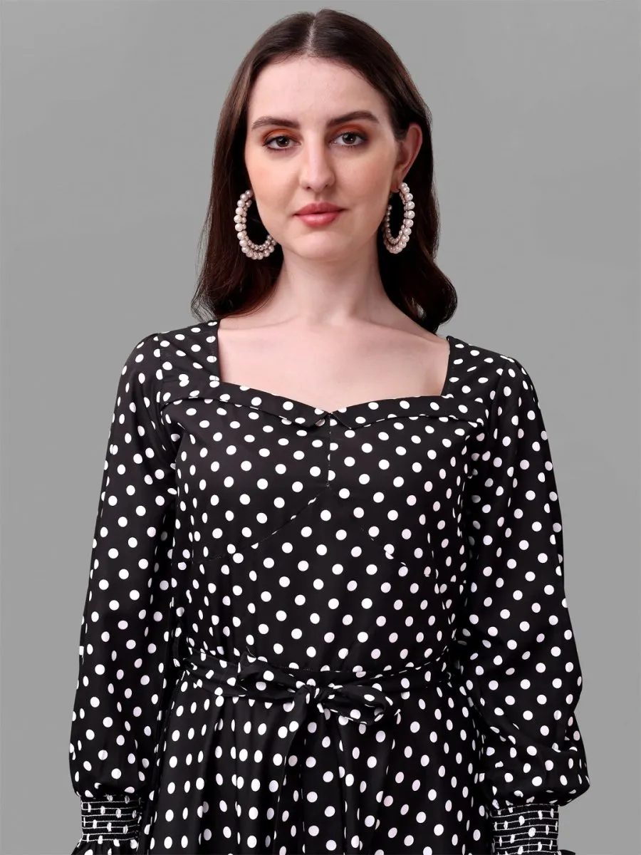 Masakali.co dresses for Women western wear polka dot black