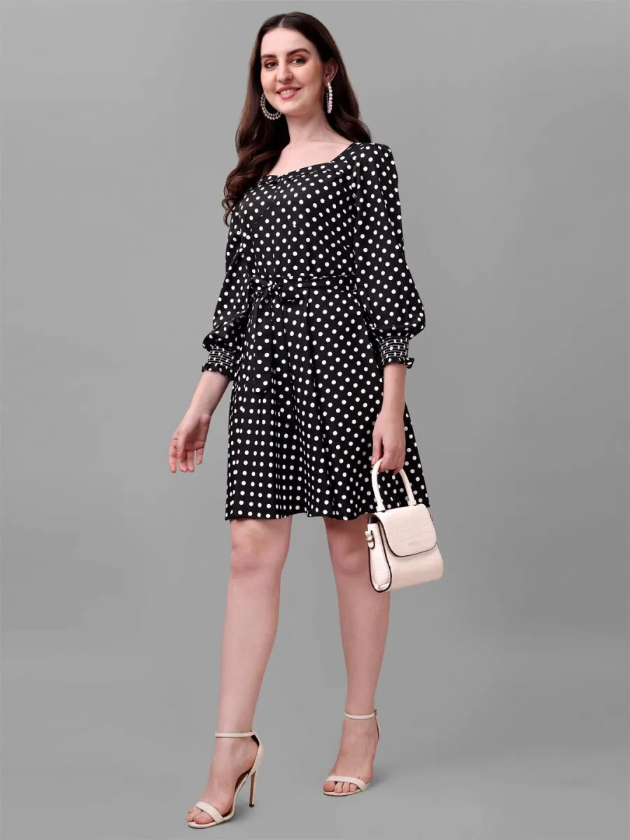 Masakali.co dresses for Women western wear polka dot black