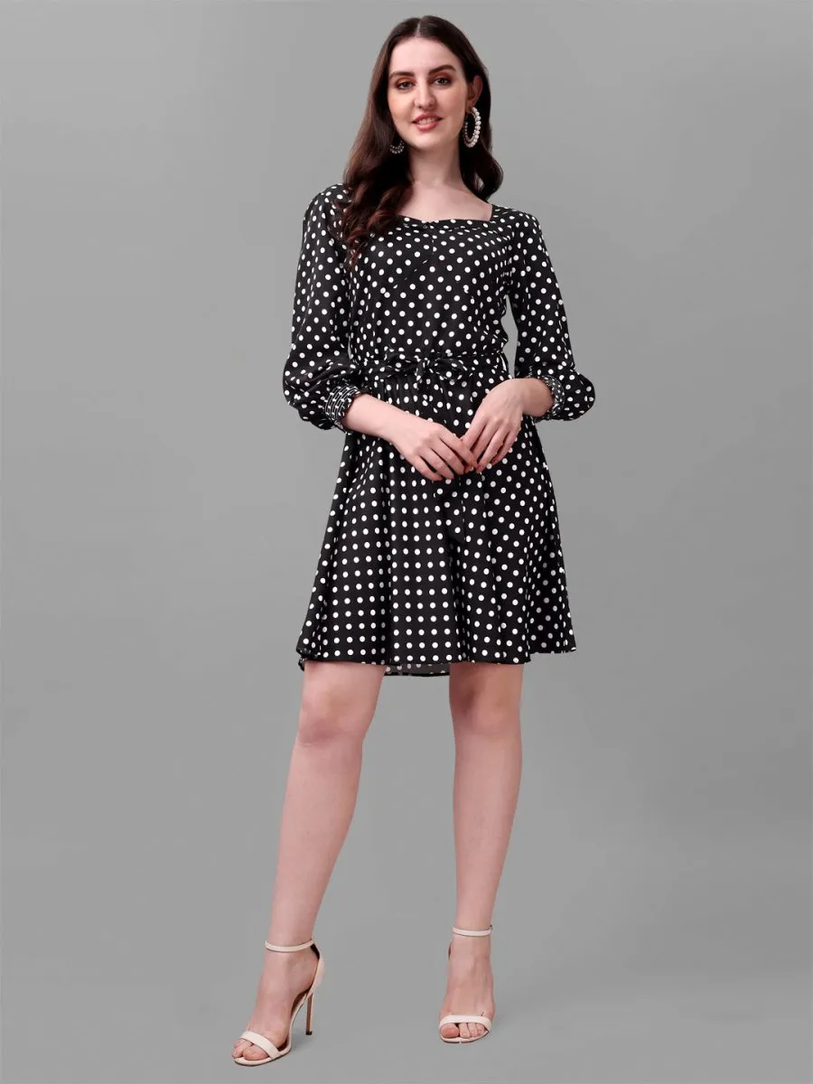 Masakali.co dresses for Women western wear polka dot black