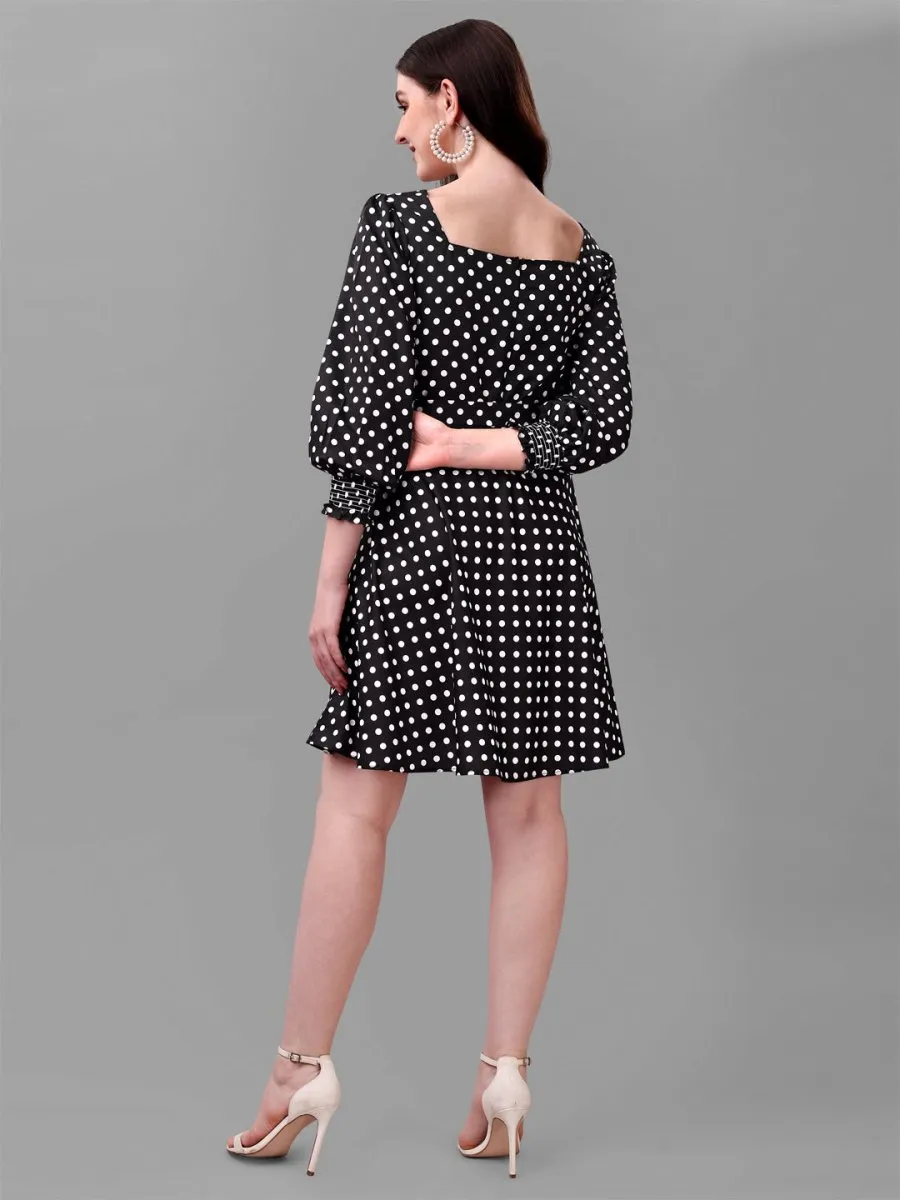 Masakali.co dresses for Women western wear polka dot black