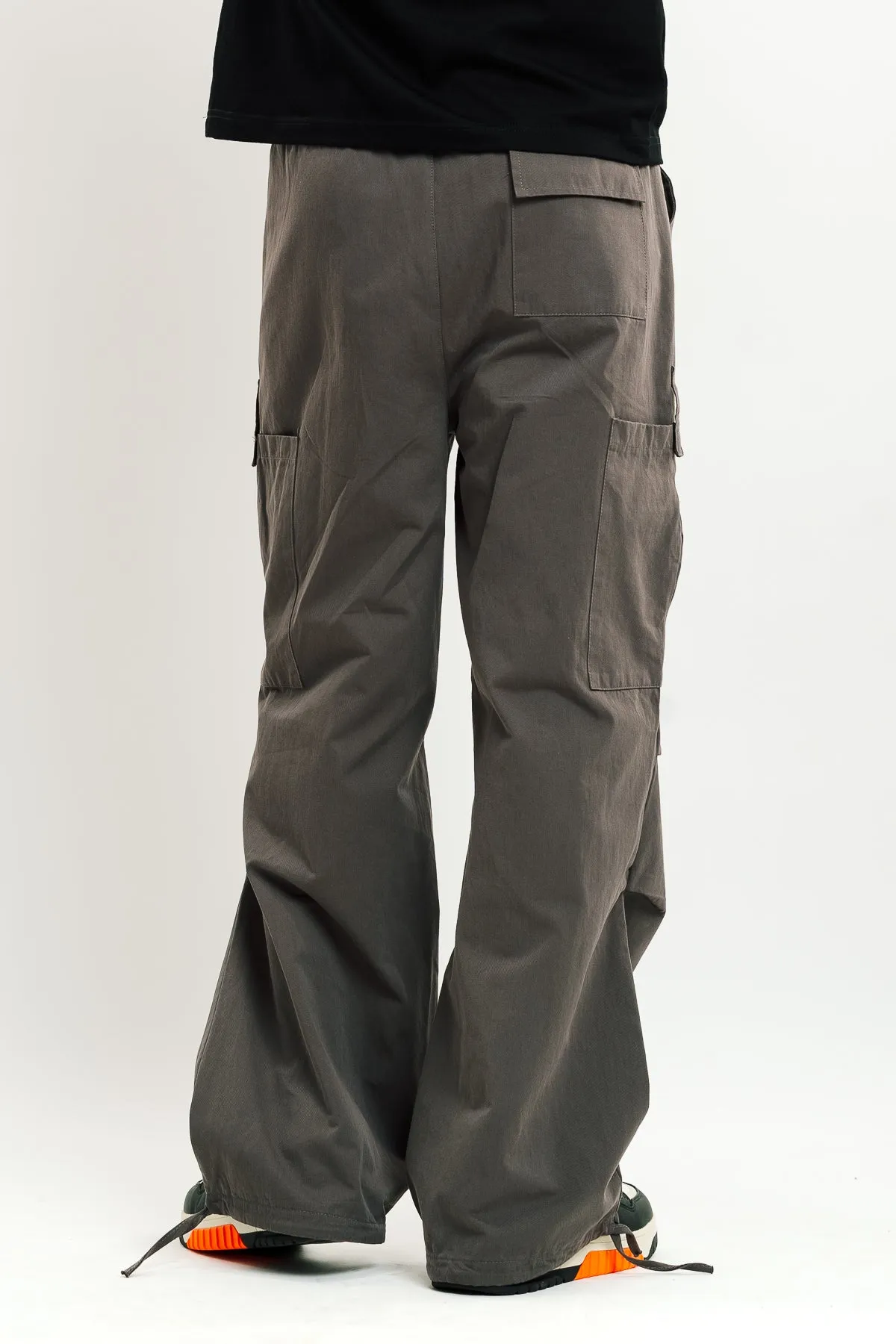Men's Grey Drawstring Cargo Pant