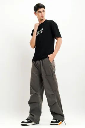 Men's Grey Drawstring Cargo Pant
