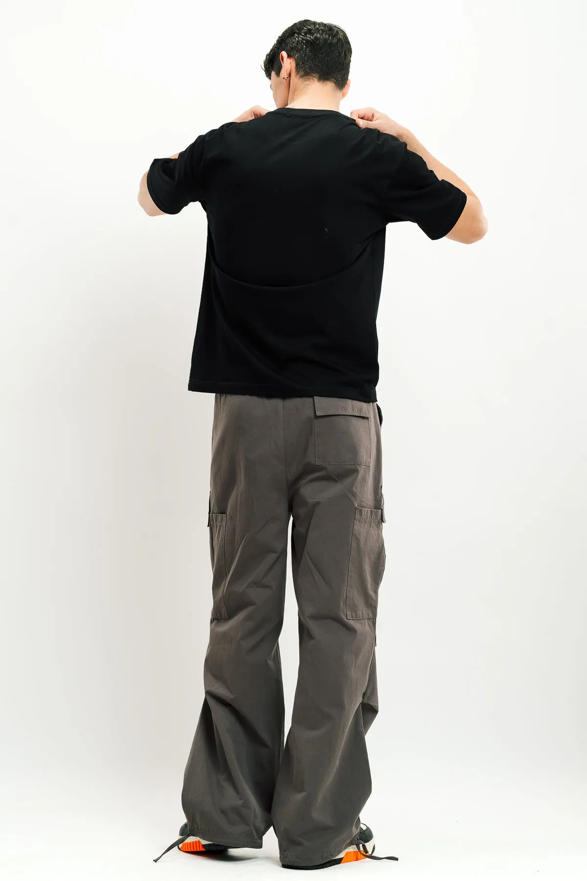 Men's Grey Drawstring Cargo Pant