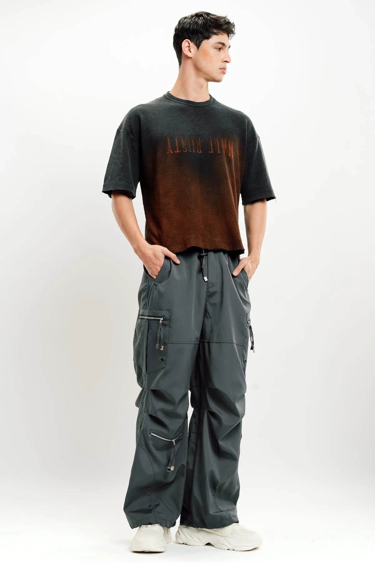 Men's Grey Parachute Cargo Pant