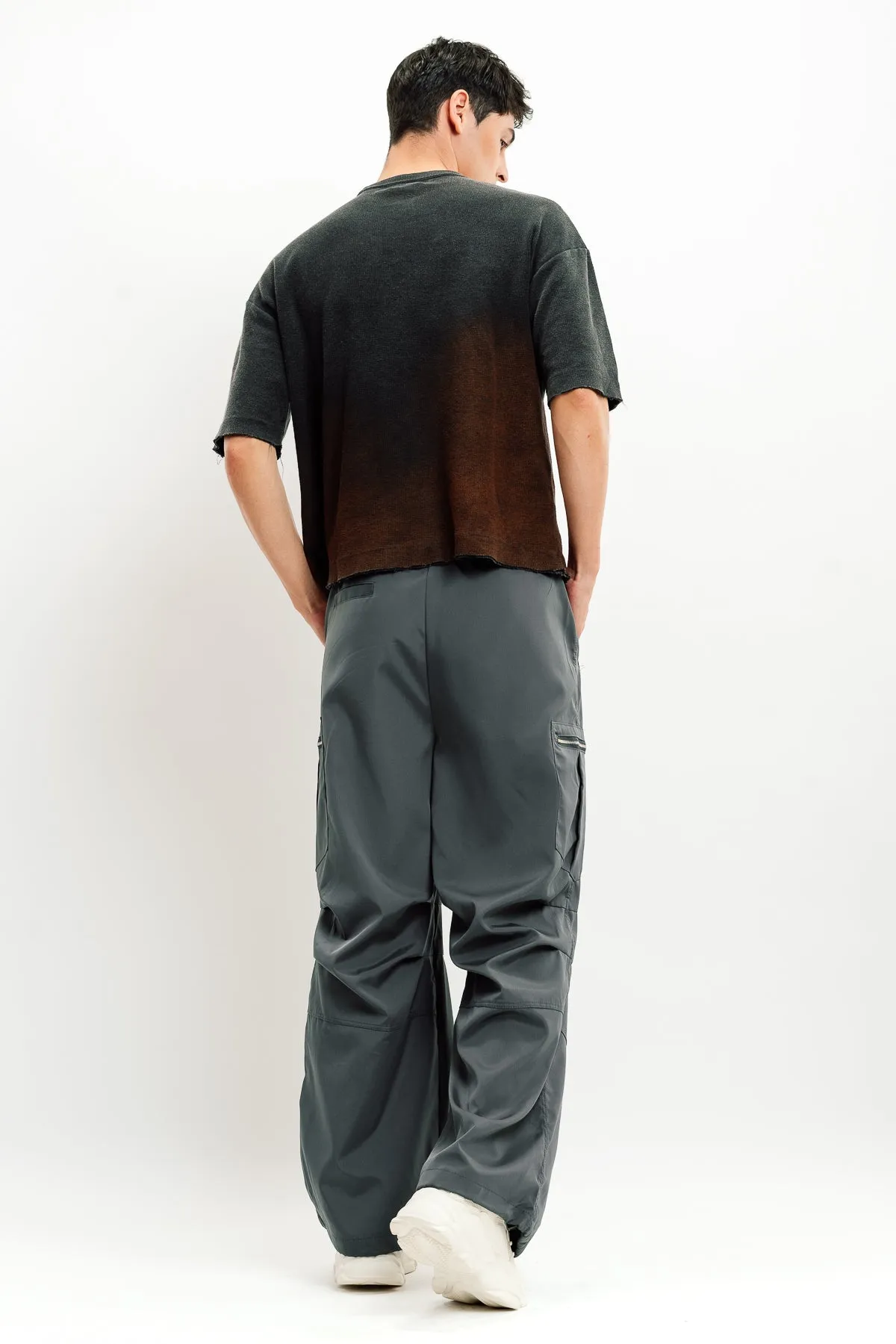 Men's Grey Parachute Cargo Pant