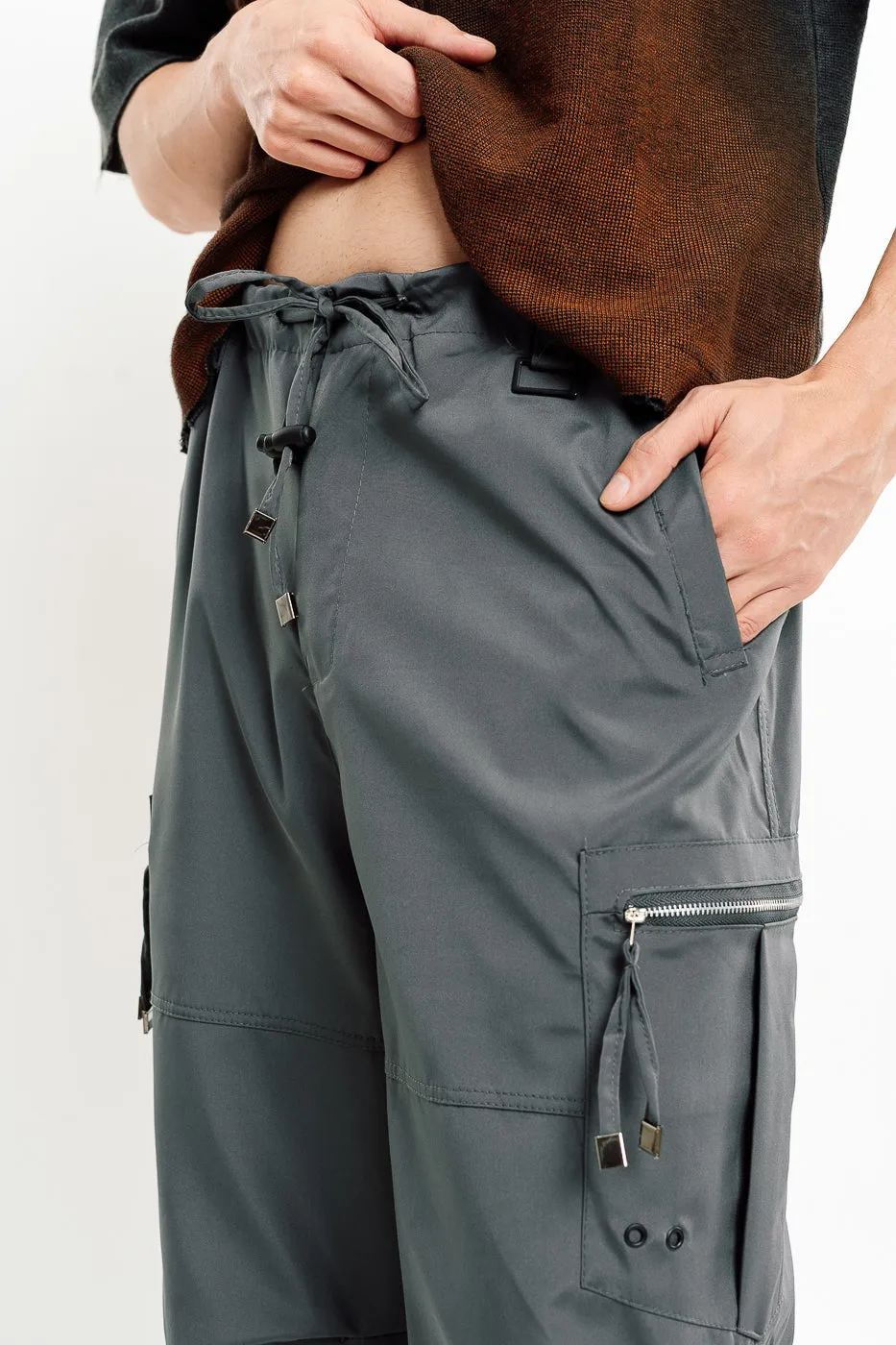 Men's Grey Parachute Cargo Pant