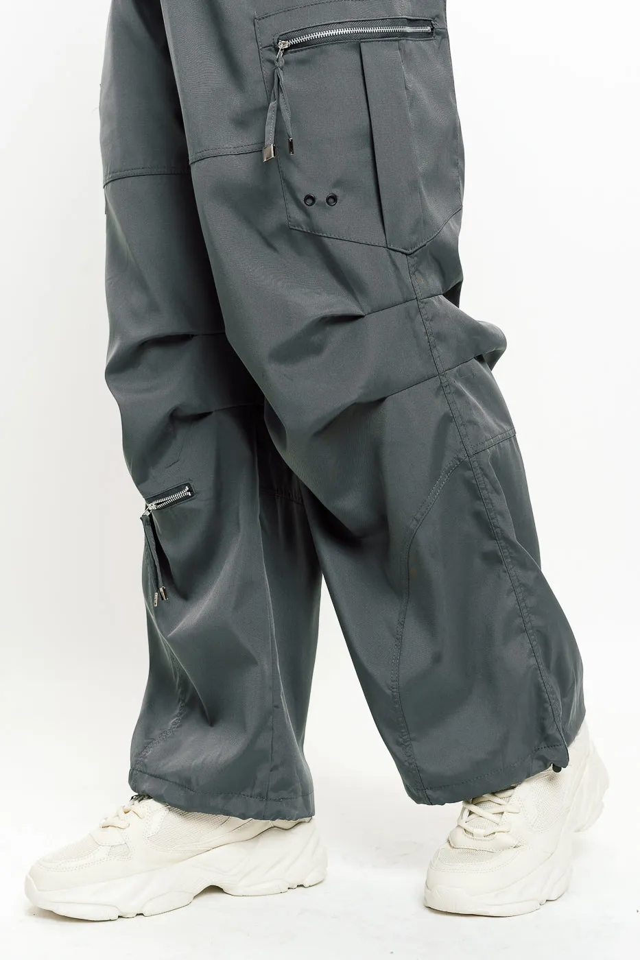 Men's Grey Parachute Cargo Pant