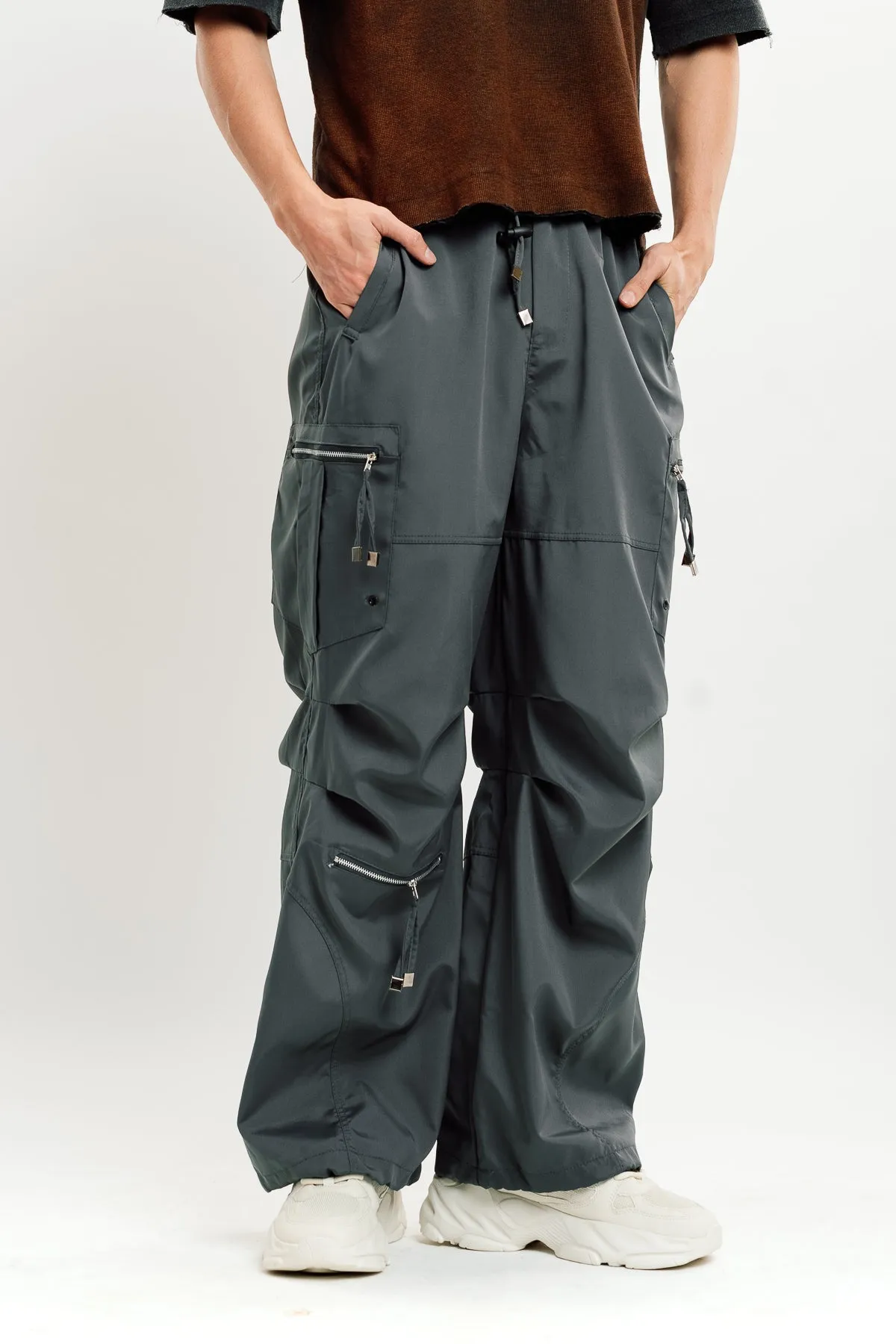 Men's Grey Parachute Cargo Pant