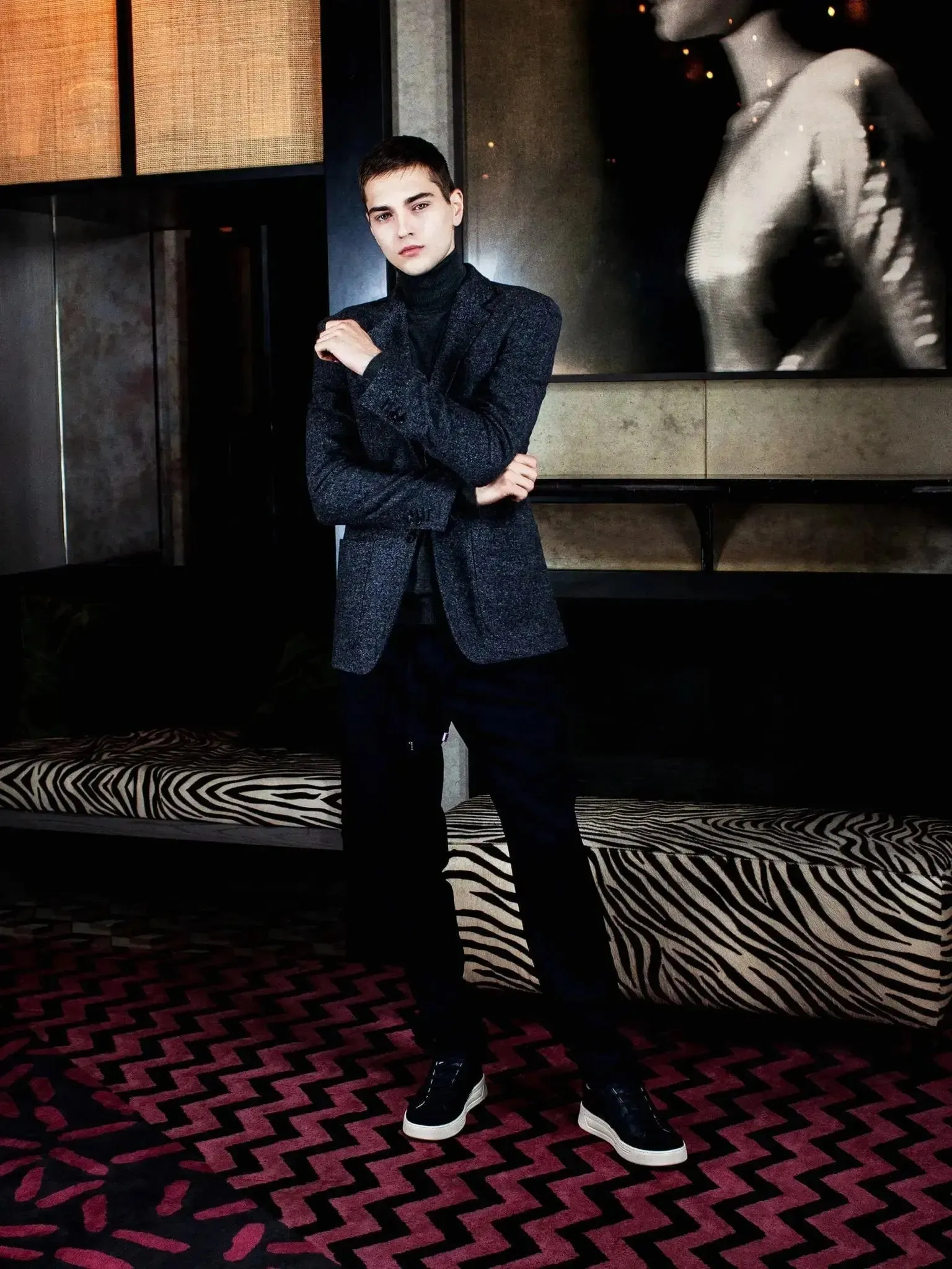 Men's Wool Positano Pant In Dark Navy