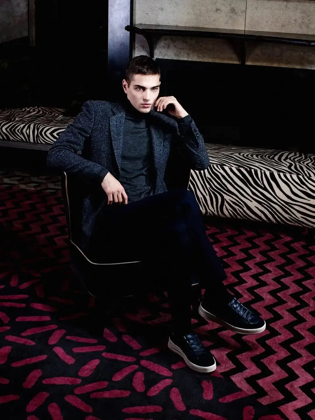 Men's Wool Positano Pant In Dark Navy