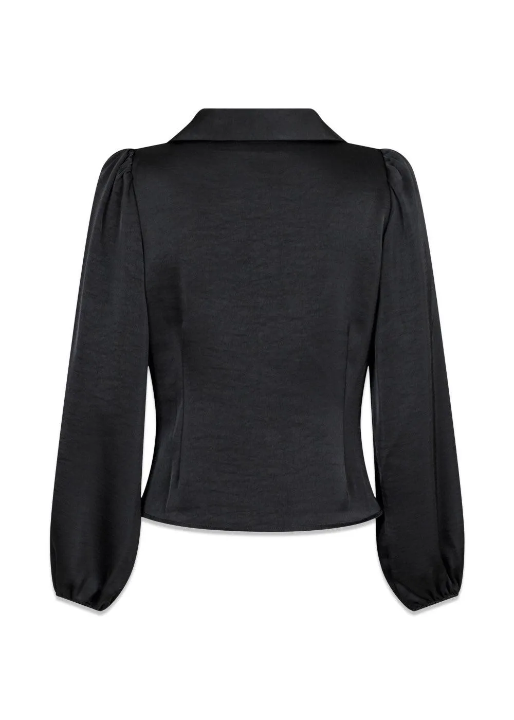 Mille Heavy Sateen Blouse - Black
