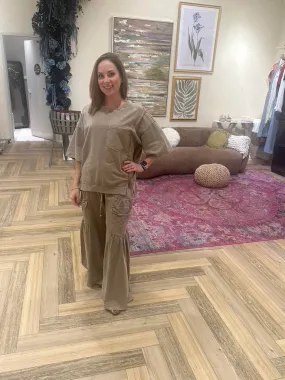 Mineral Washed Terry Knit Pants by Easel