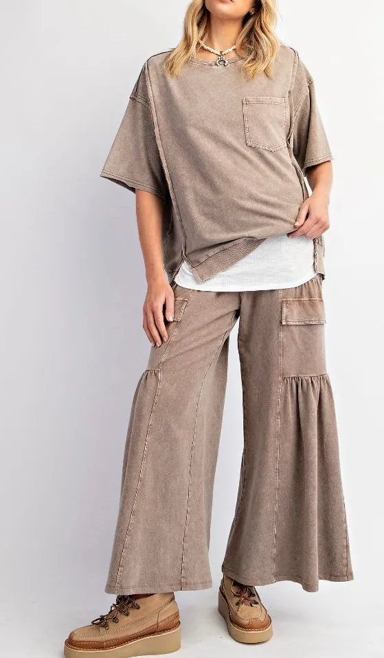 Mineral Washed Terry Knit Pants by Easel