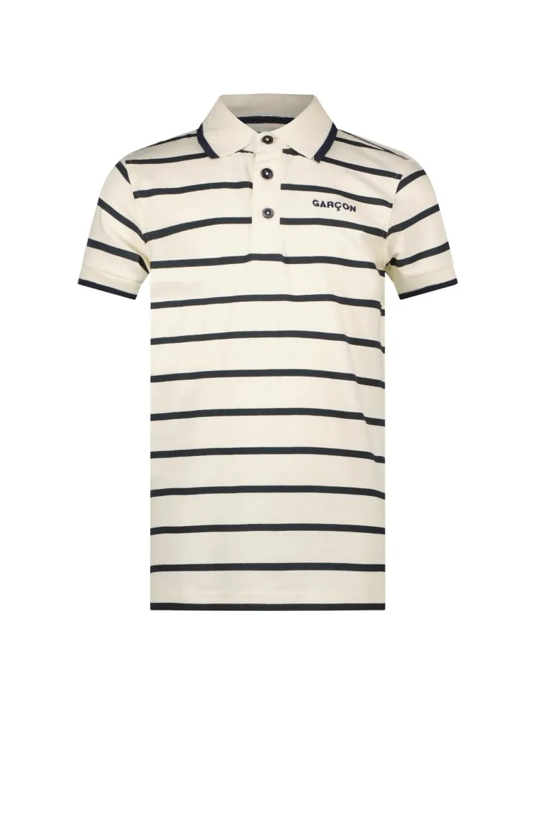 NEILY striped polo Off white-Navy