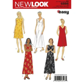 New Look Pattern 6866 Misses Dresses