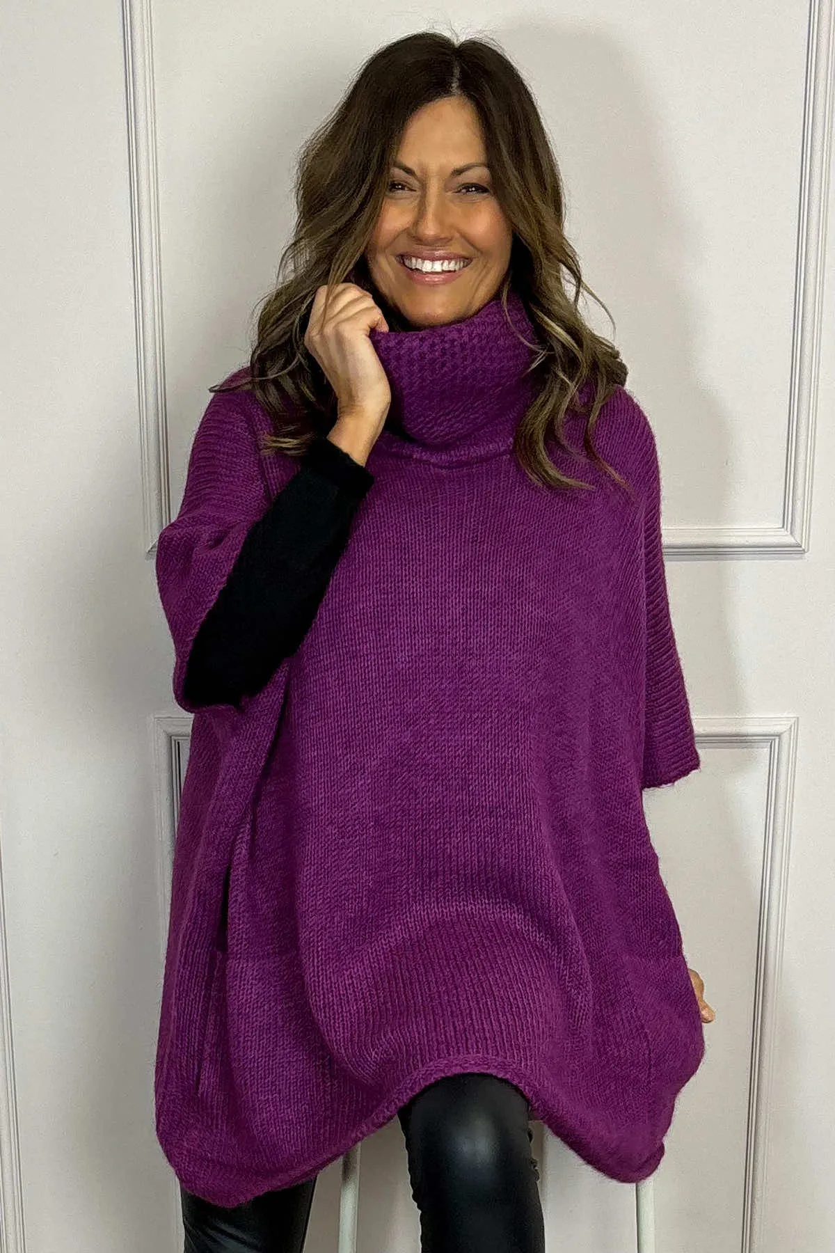 Norah Polo Neck Knitted Jumper Berry