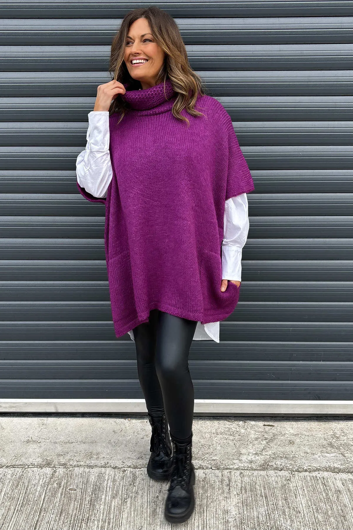 Norah Polo Neck Knitted Jumper Berry
