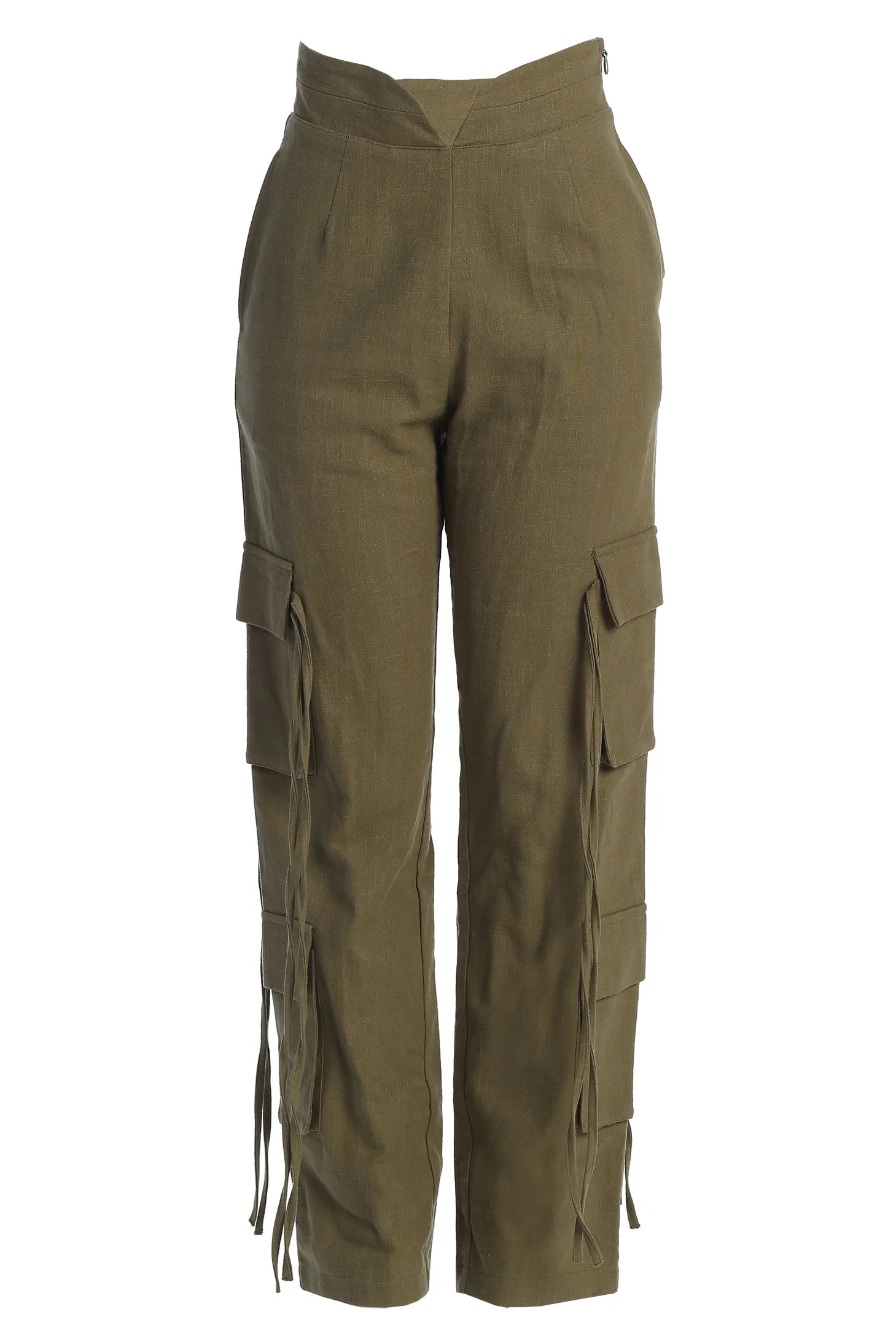 Olive Better Half Linen Utility Pants