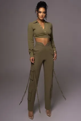 Olive Better Half Linen Utility Pants