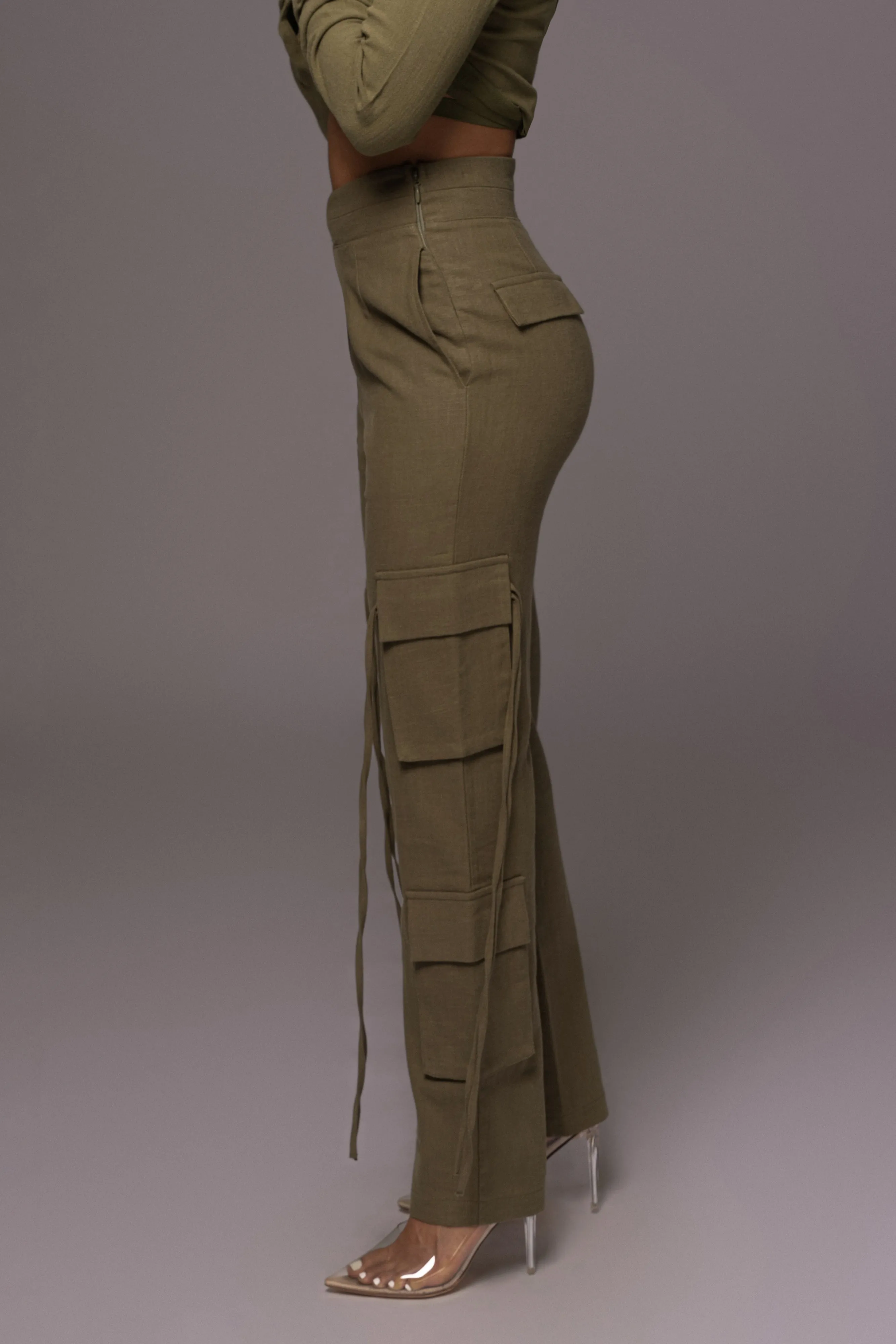 Olive Better Half Linen Utility Pants