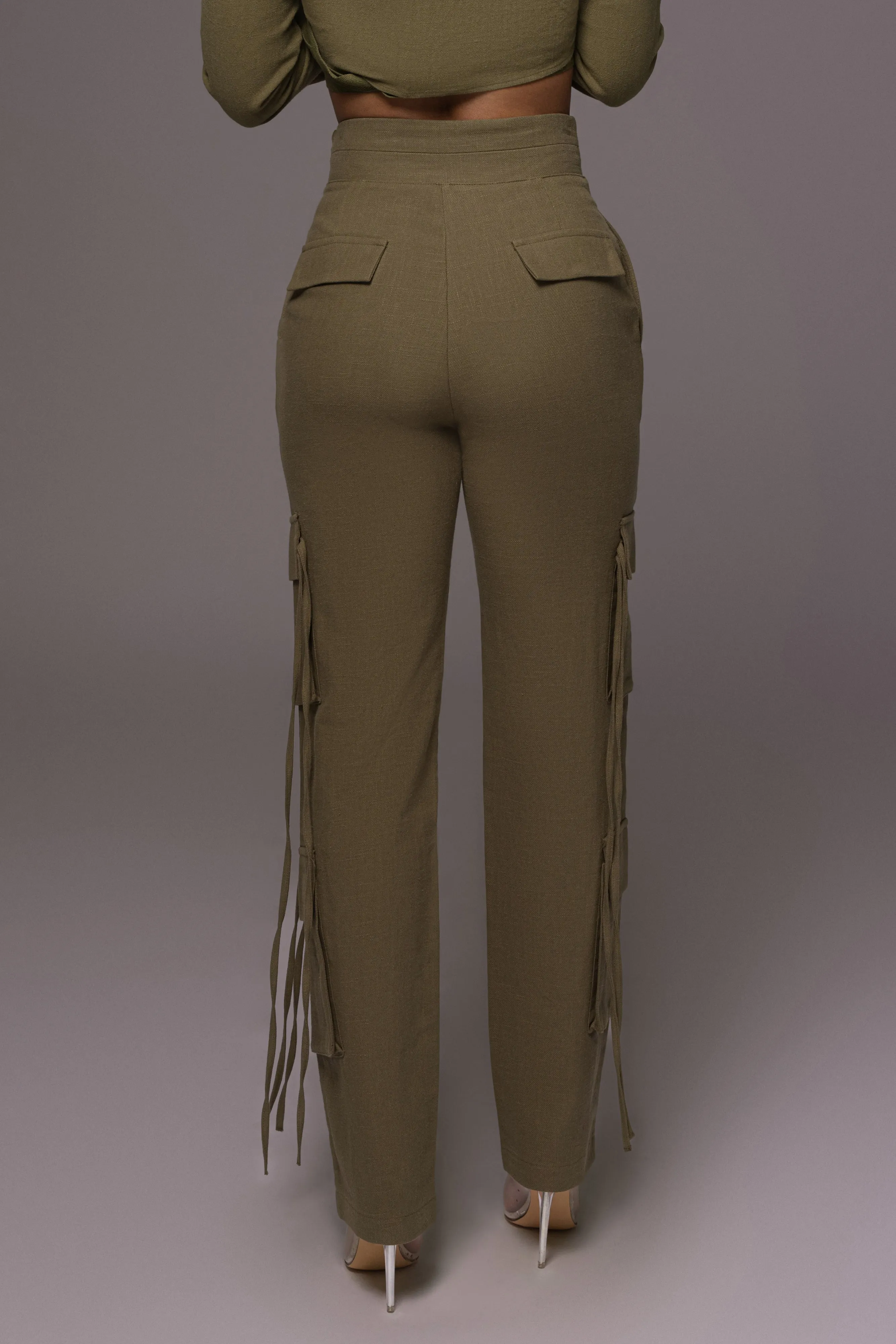 Olive Better Half Linen Utility Pants