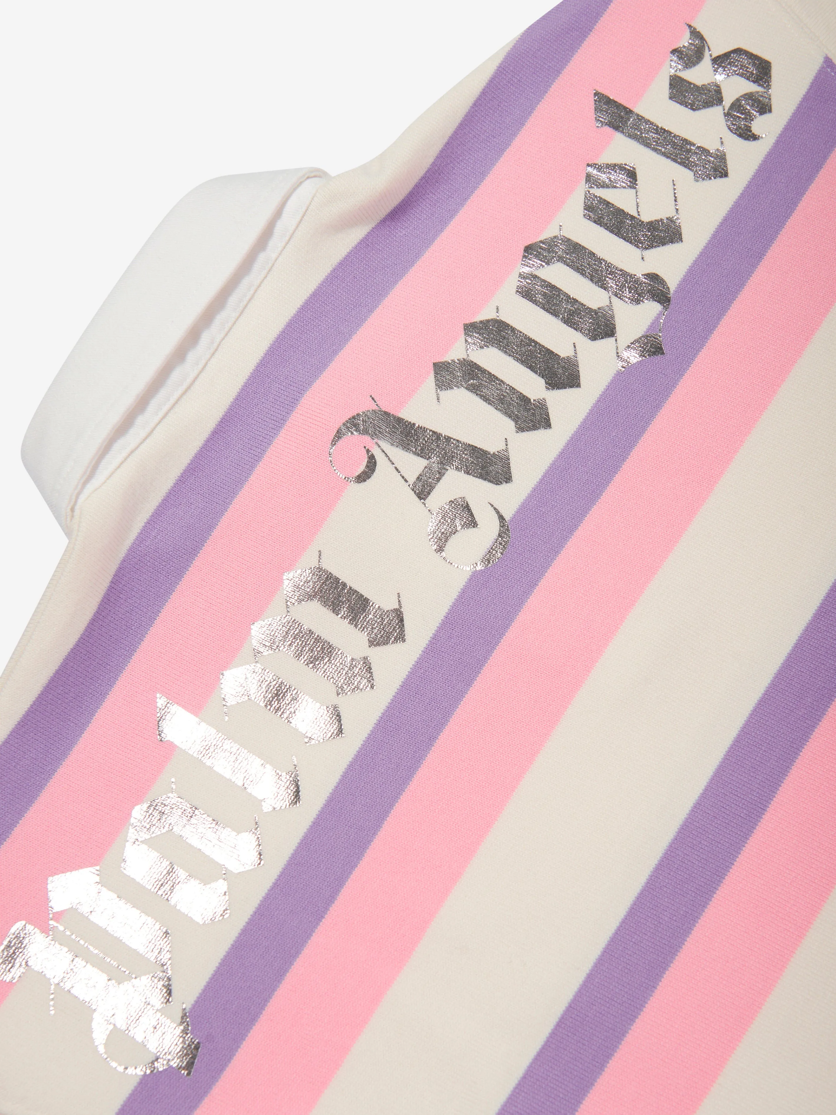 Palm Angels Girls Overlogo Striped Polo Dress in Pink