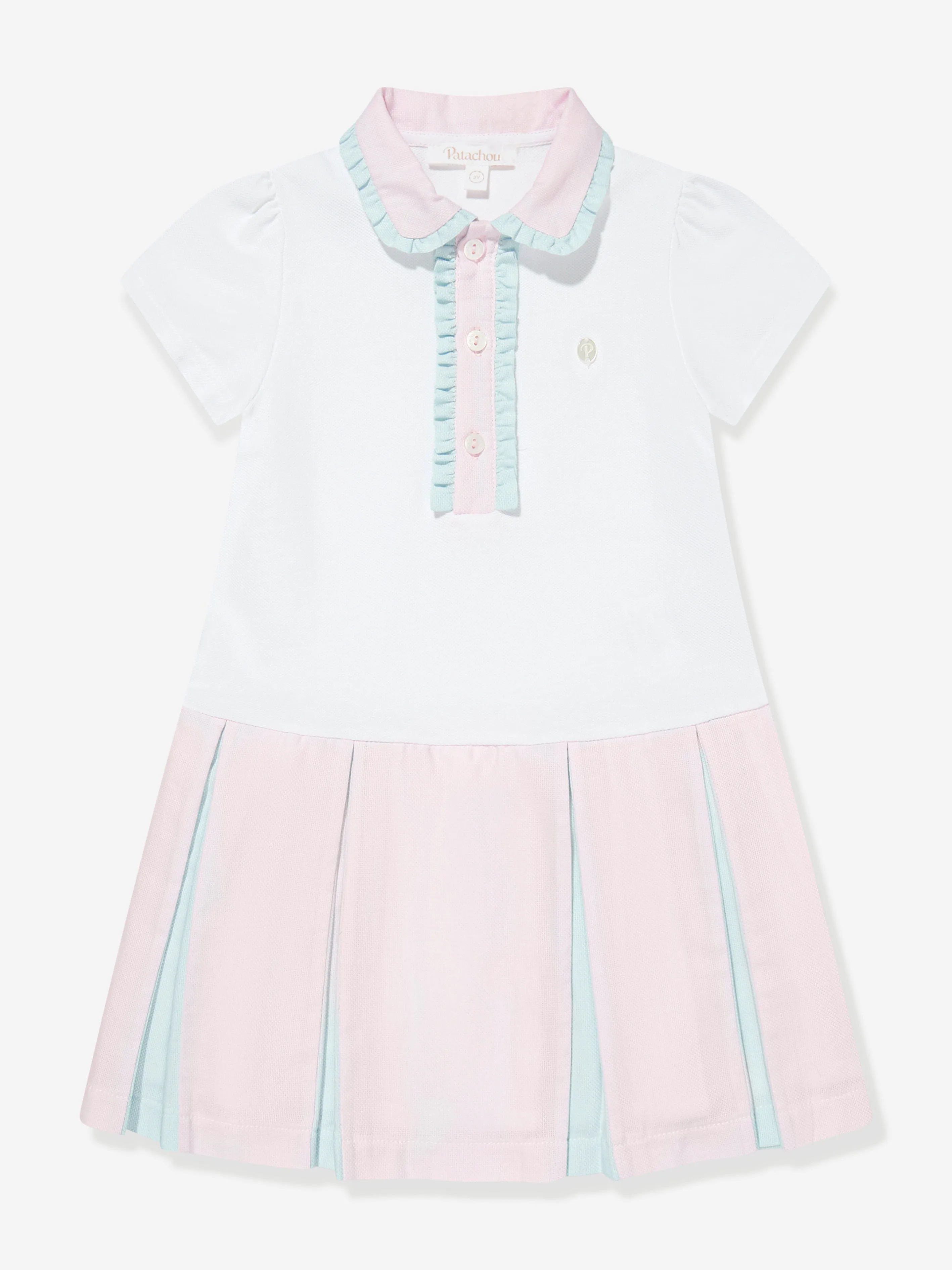 Patachou Girls Polo Dress in White