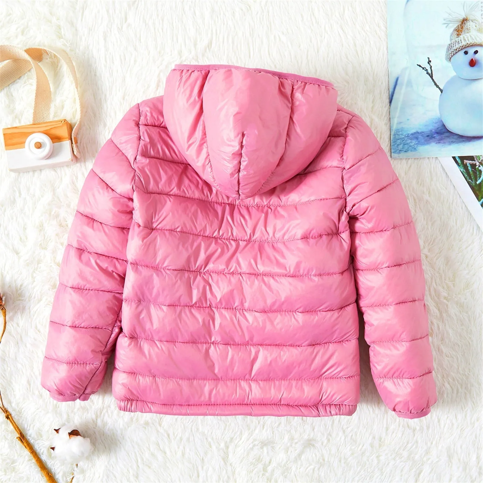 PatPat Kid Boys Girls Puffer Jacket Lightweight Zipper Winter Coat Size 4-13