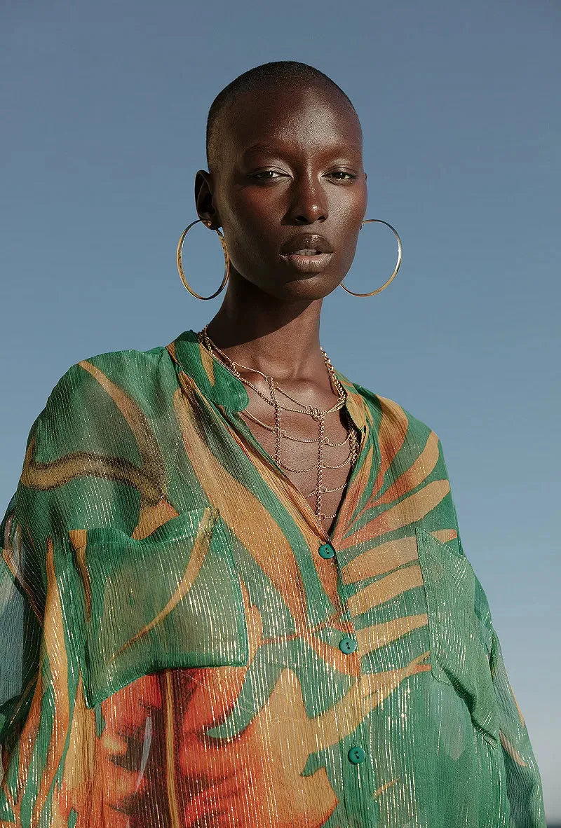 Phoebe Blouse - Palm Print
