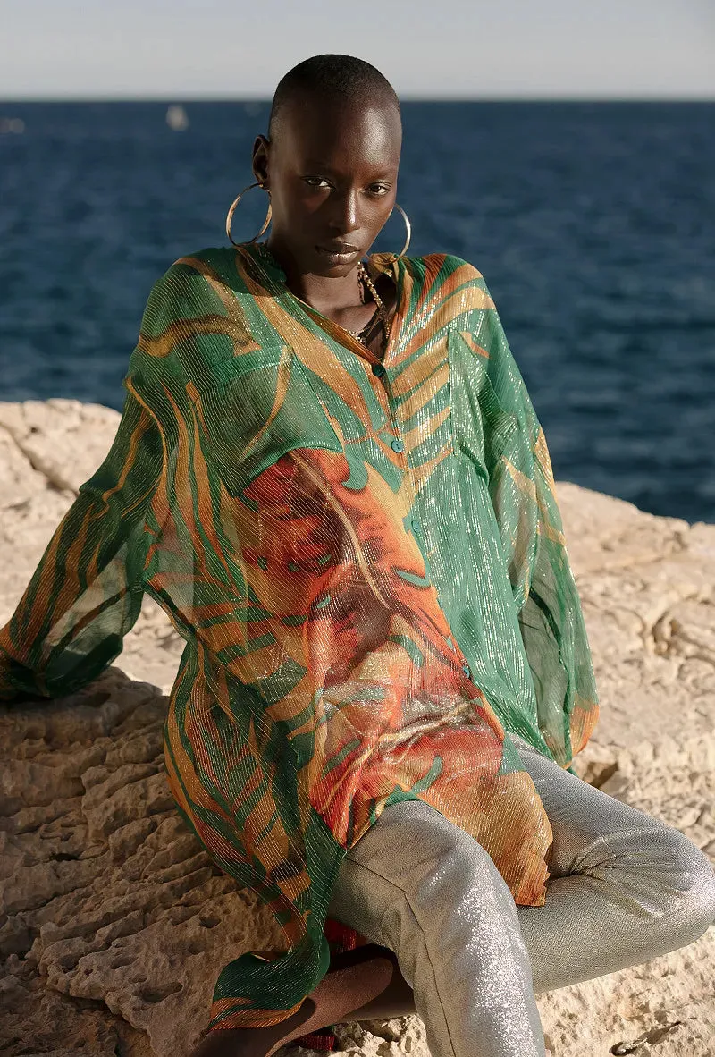 Phoebe Blouse - Palm Print