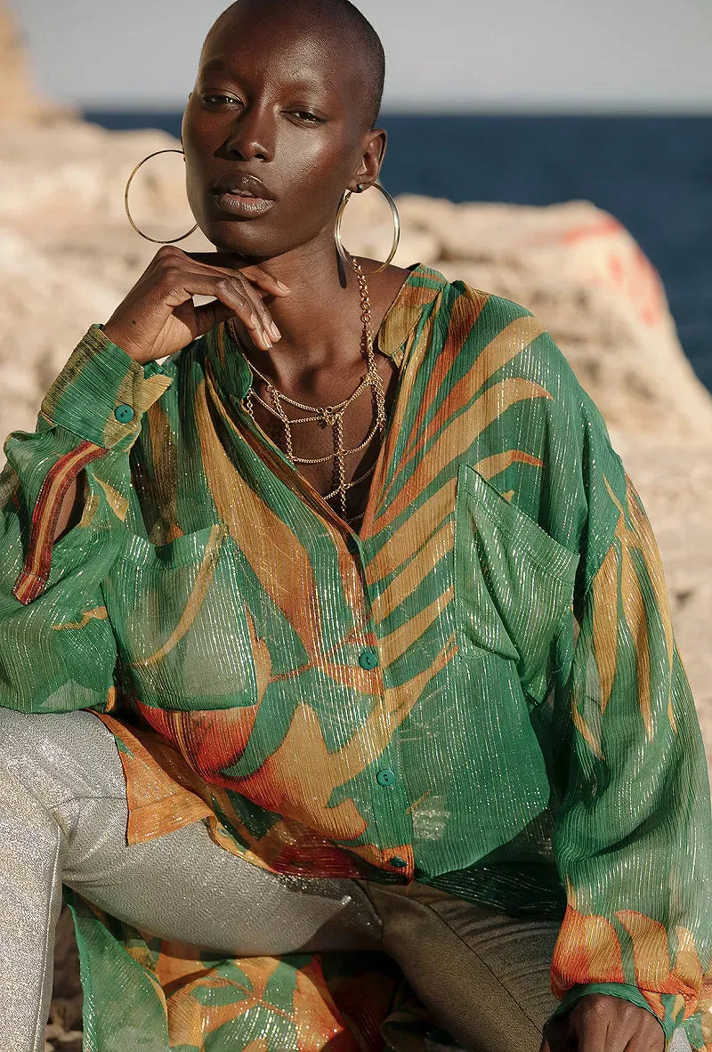 Phoebe Blouse - Palm Print