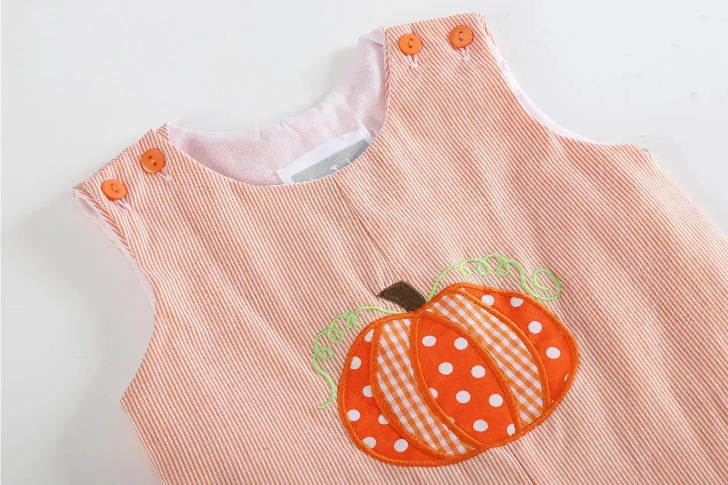 Pinstripe Pumpkin Overalls