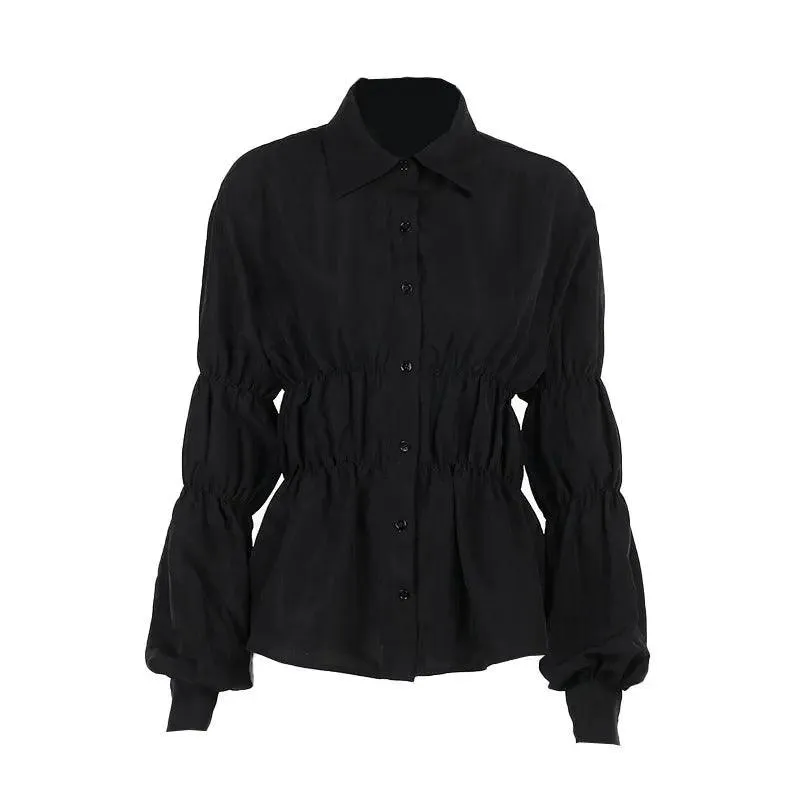 Pleated Button Top