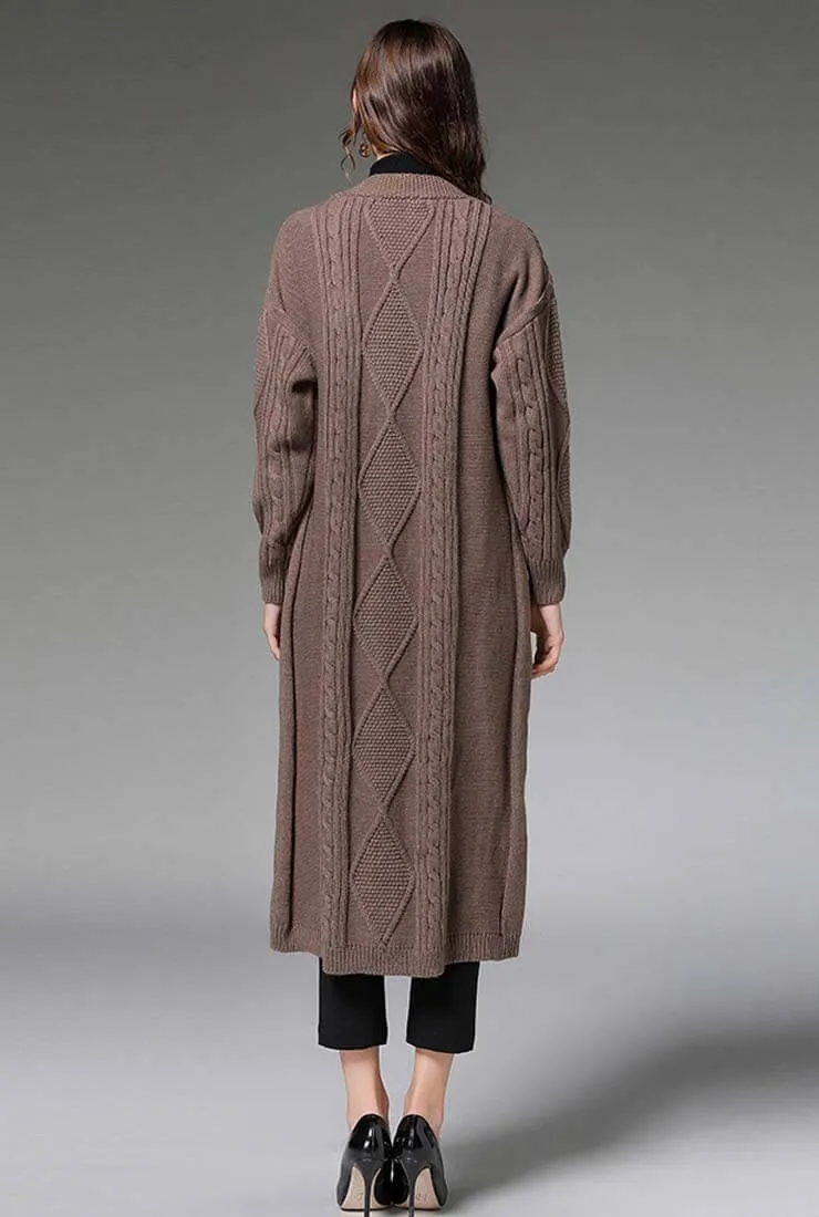 Plus Size Loose Long Cardigan Sweater