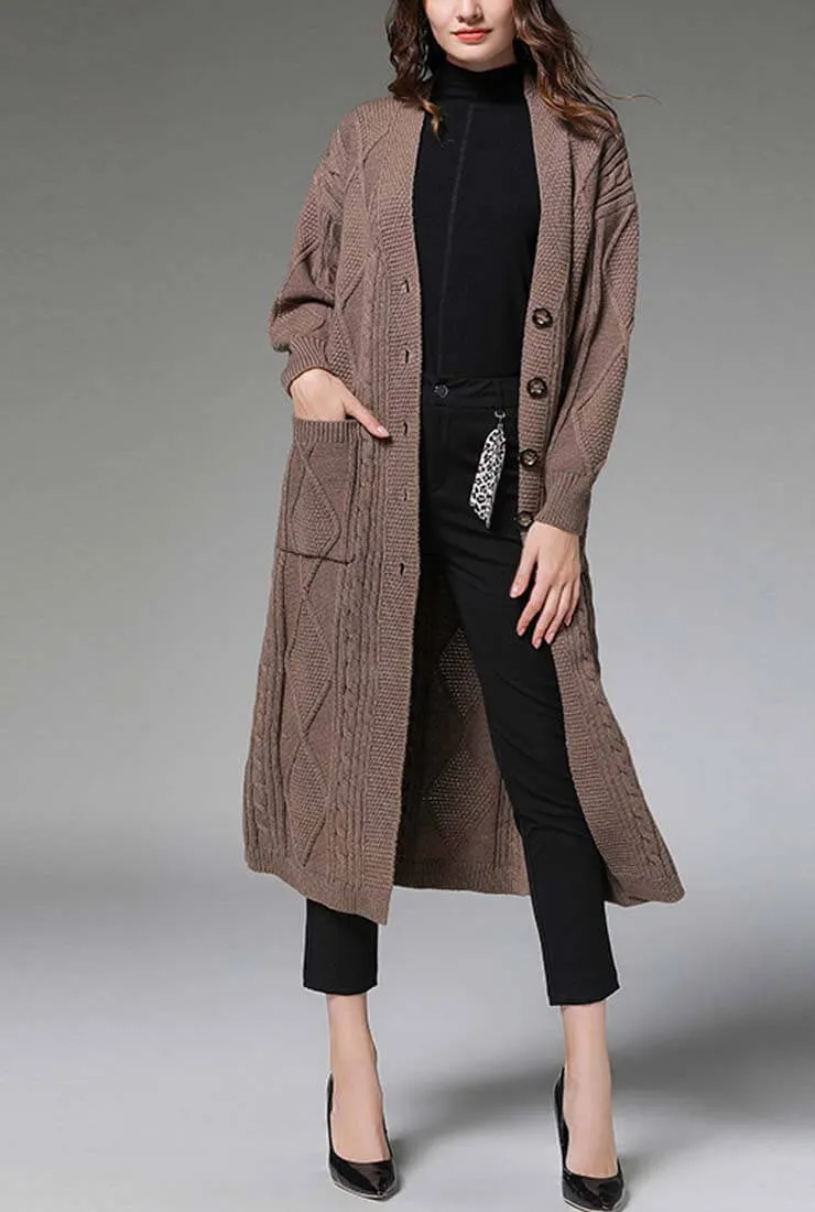 Plus Size Loose Long Cardigan Sweater