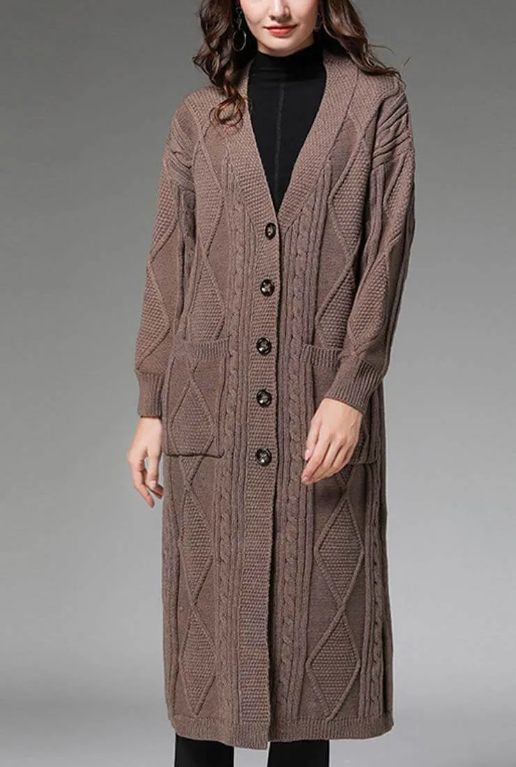 Plus Size Loose Long Cardigan Sweater