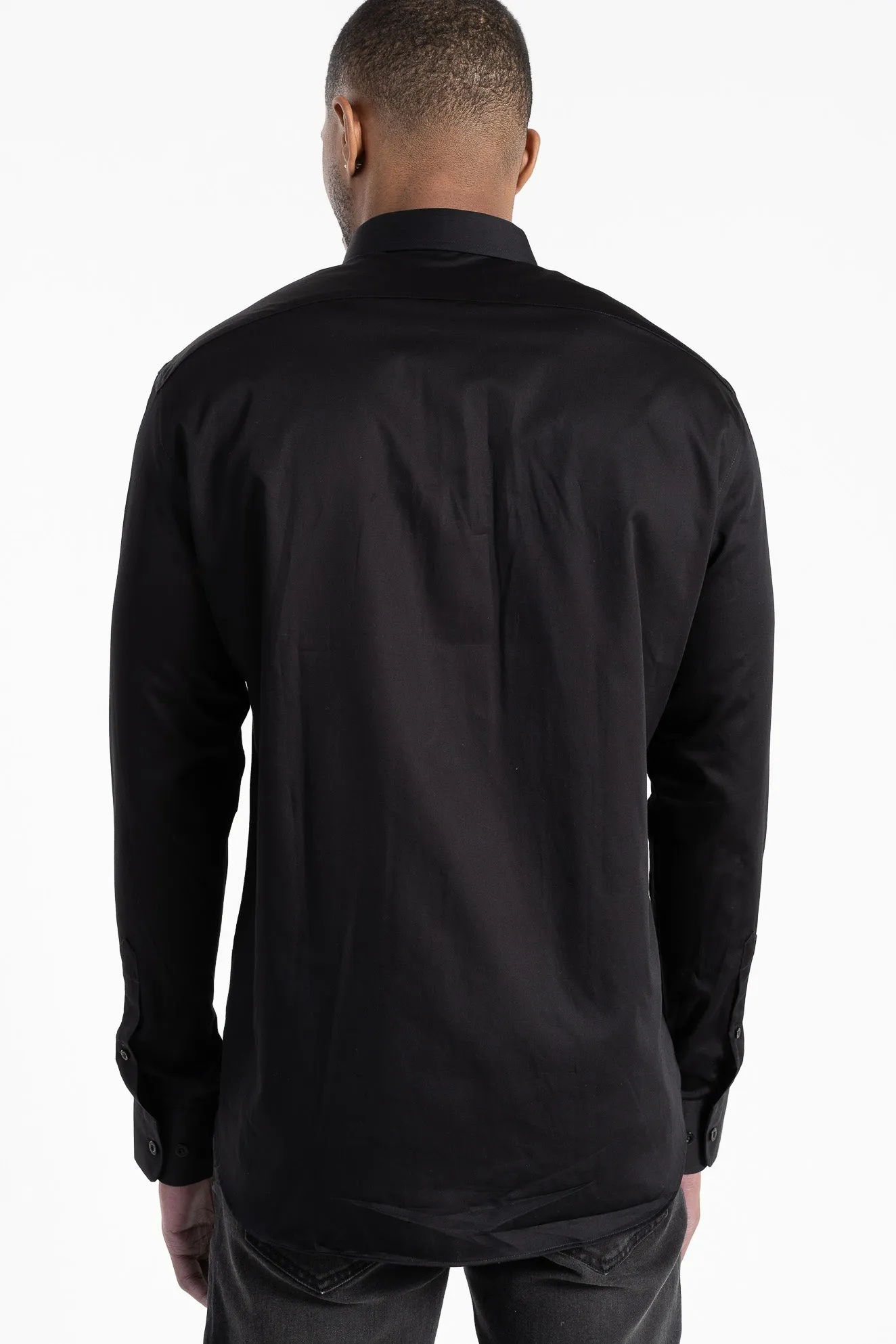 Pringle LS  Black Tailored Slim Fit Shirt