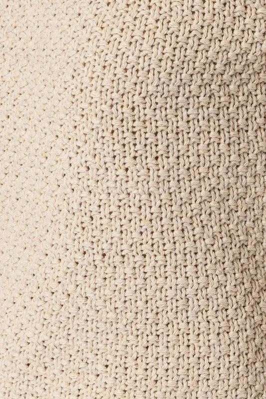 Puff Sleeve Round Neck Texture Sweater Top **This item has free shipping.**